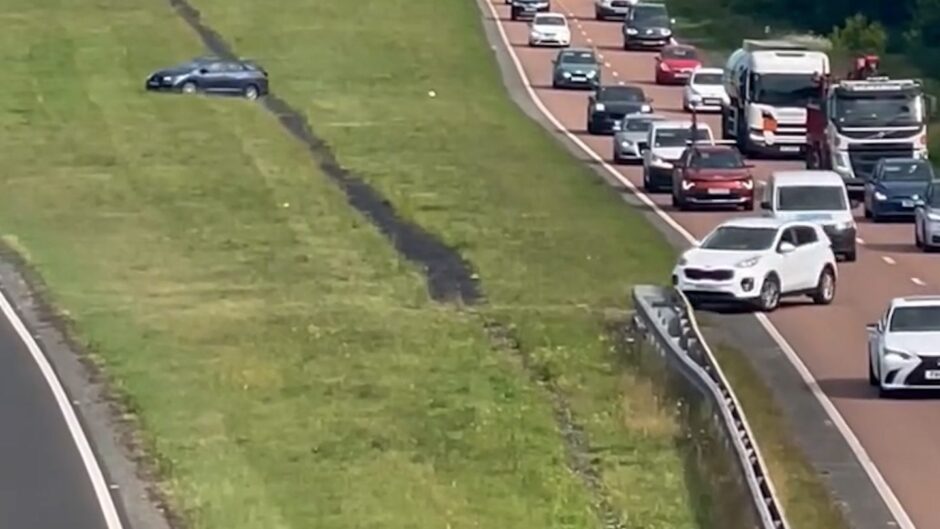 Several vehicles made the move across the A92