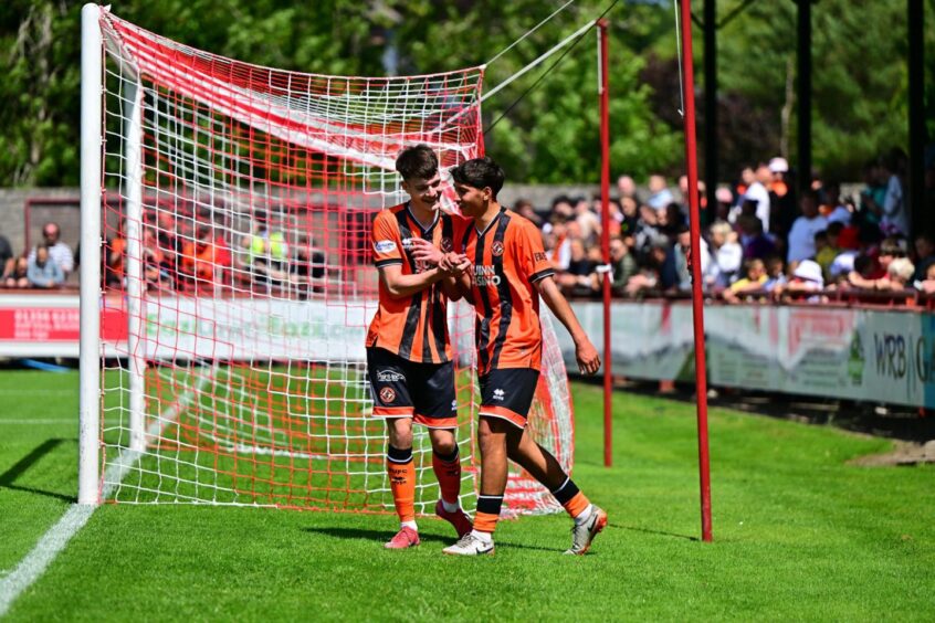 Scott Constable, right, scored the second United goal of the afternoon