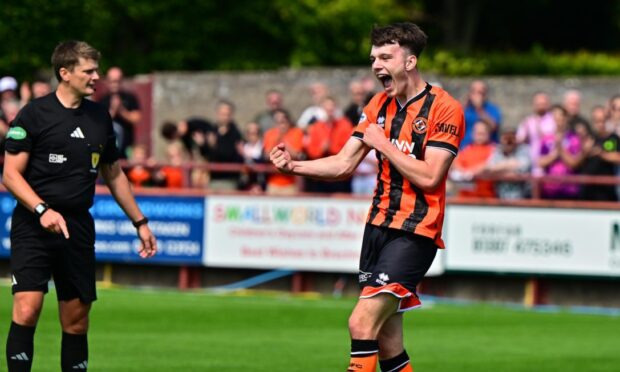 Academy teenager Harry Welsh enjoys a memorable moment after rippling the net.