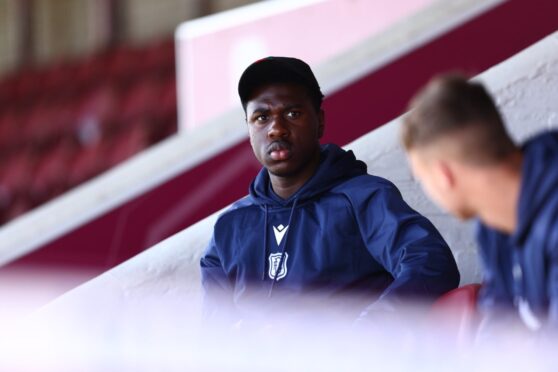 Brentford's Tony Yogane watched on as Dundee beat Arbroath in a friendly on Saturday. Image: David Young