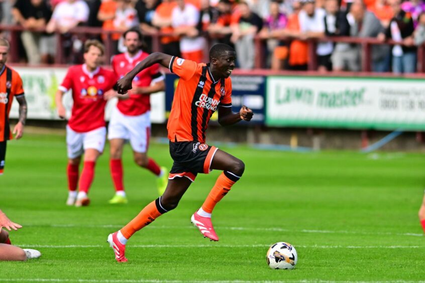 Panutche Camara, pictured, impressed for United against Brechin