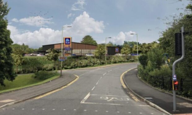 Artist drawing of how proposed Aldi store might look