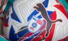 A close-up of an EFL football.
