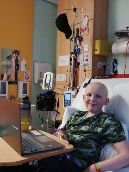 Aaron needed donated blood during his cancer treatment.