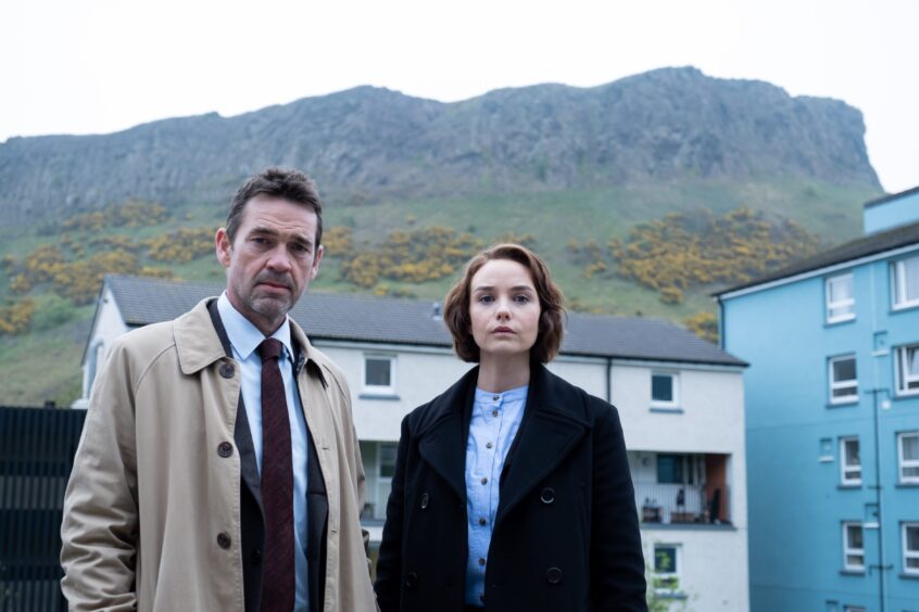 Joanna with Dougray Scott in Crime. 