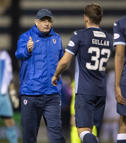 John McGlynn with Jamie Gullan after a Raith Rovers match.