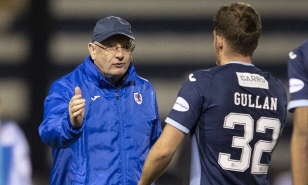 John McGlynn with Jamie Gullan after a Raith Rovers match.