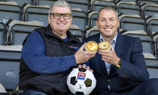 St Johnstone CEO Fran Smith with Pie Sports director, Joe Aitken.