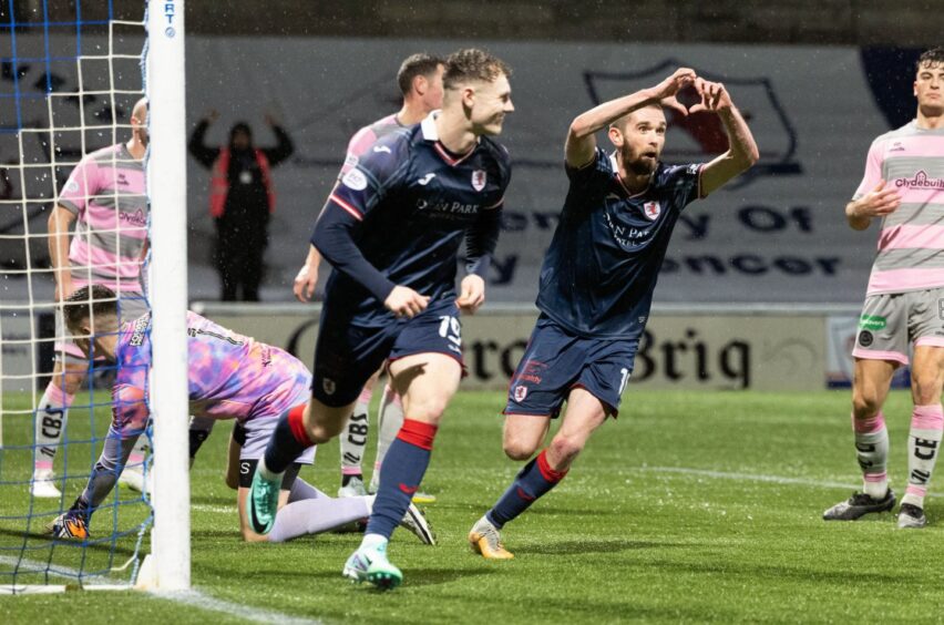 Sam Stanton scores a winning goal for Raith Rovers against Partick Thistle.