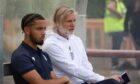 Dundee boss Steven Pressley with his new signing Ashley Hay. Image: David Young/Action Plus/Shutterstock