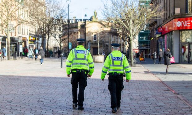 Police in Dundee city centre.