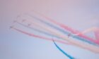 Red Arrows fly over Aberdeen