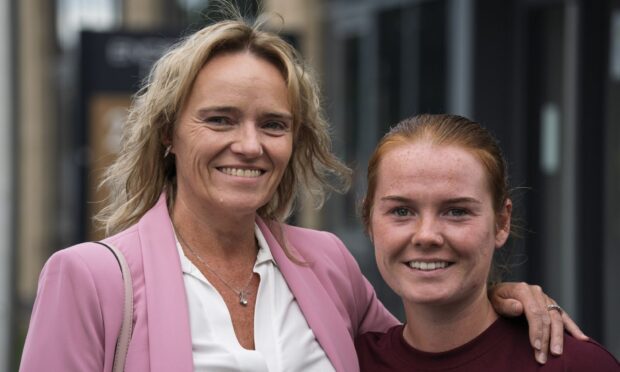Sandie Peggie and daughter Nicole at tribunal on Tuesday. Image: Iain Masterton