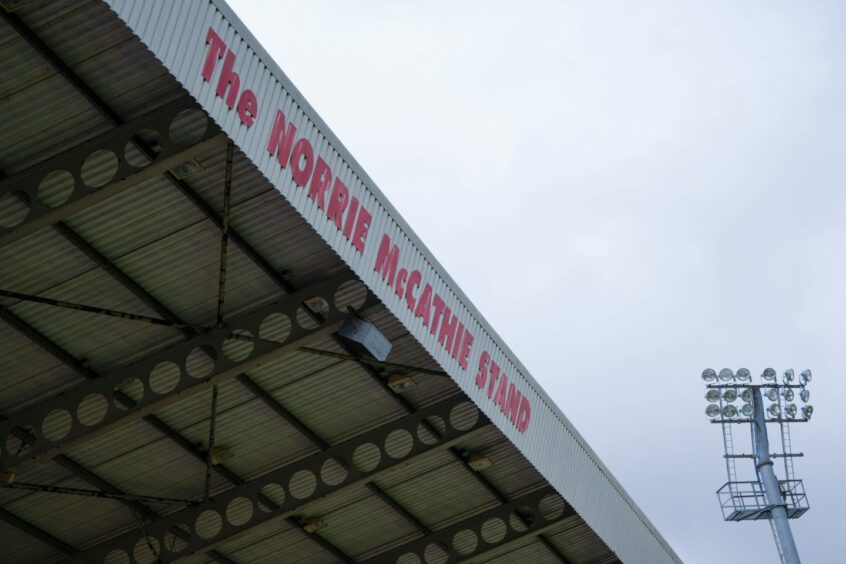 A view of the roof of Dunfermline's Norrie McCathie Stand.