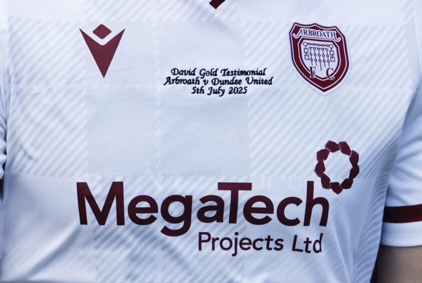 The Arbroath players wore commemorative jerseys to mark the occasion.