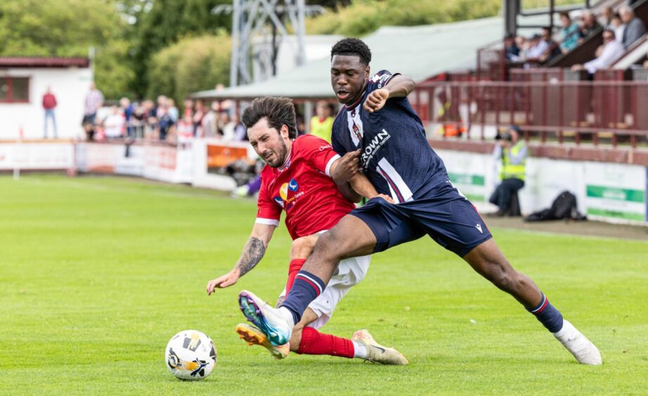 Tony Yogane proved a real handful for the Brechin defence. Image: Ross Parker/SNS