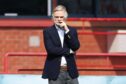 Dundee boss Steven Pressley watches on as his team lose to Airdrie. Image: Roddy Scott/SNS