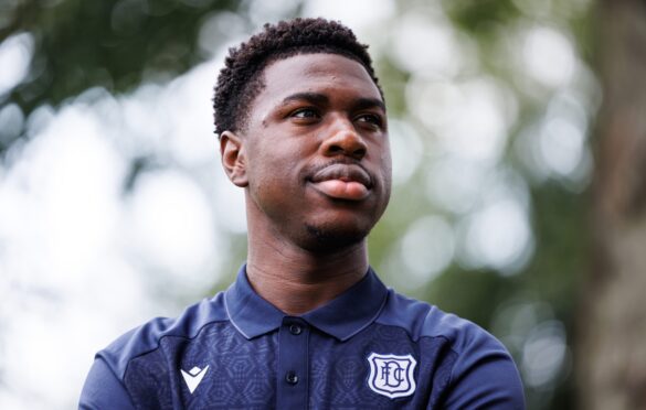 Tony Yogane will spend the season at Dundee on loan from Brentford. Image: Ross Parker/ SNS