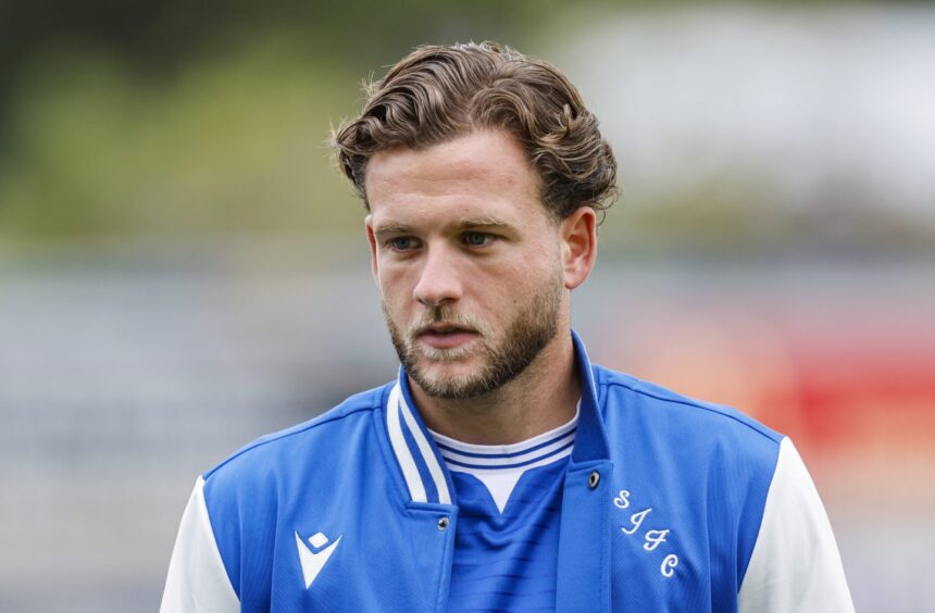 Jamie Gullan entering McDiarmid Park before a St Johnstone game.