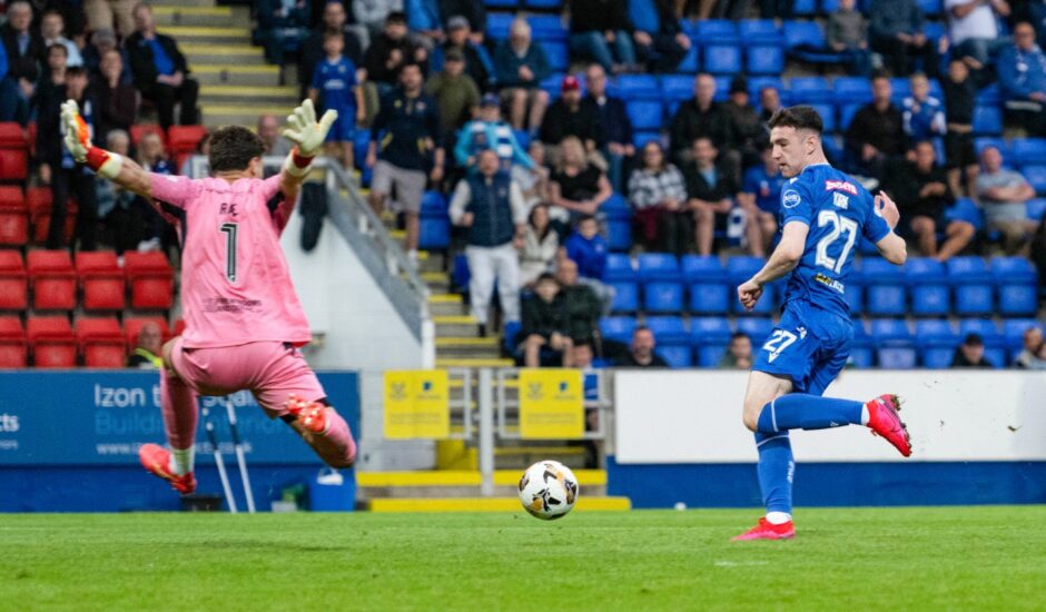 Makenzie Kirk scores against Raith Rovers.