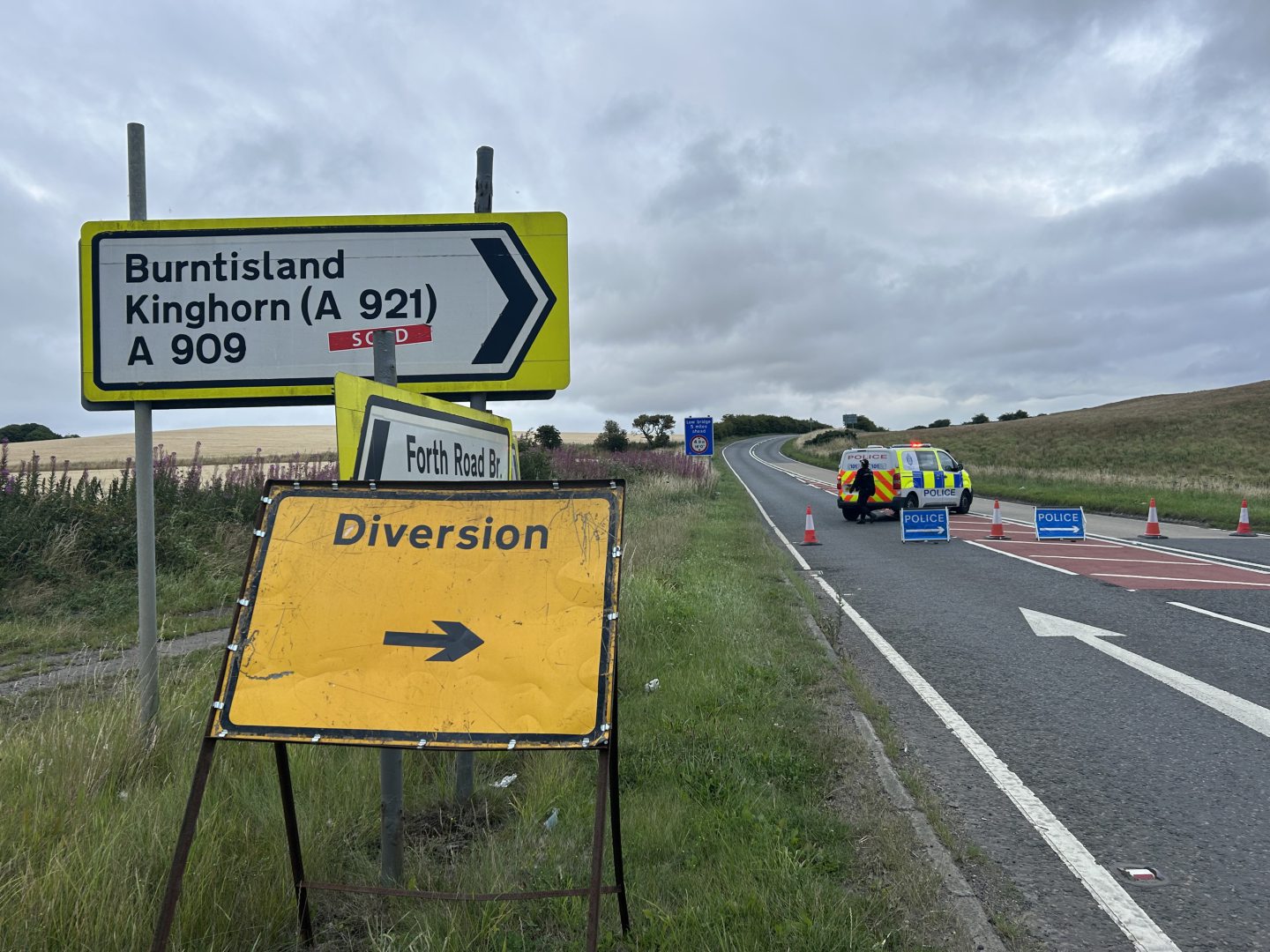 The B9157 in Fife remains closed.
