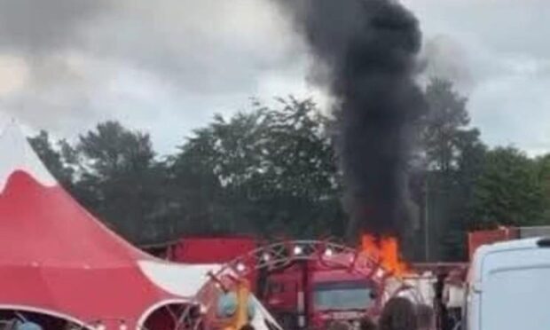 Fire at Glenrothes circus.