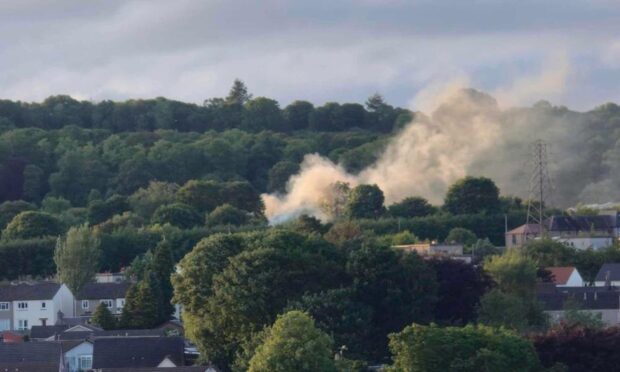 Car fire on Dayton Drive, near Dundee's Camperdown Park.