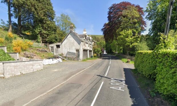 A823 at Glendevon in Perthshire closed after two-car crash.