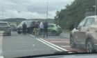The crash blocked the A92 near Cupar for nearly two hours.