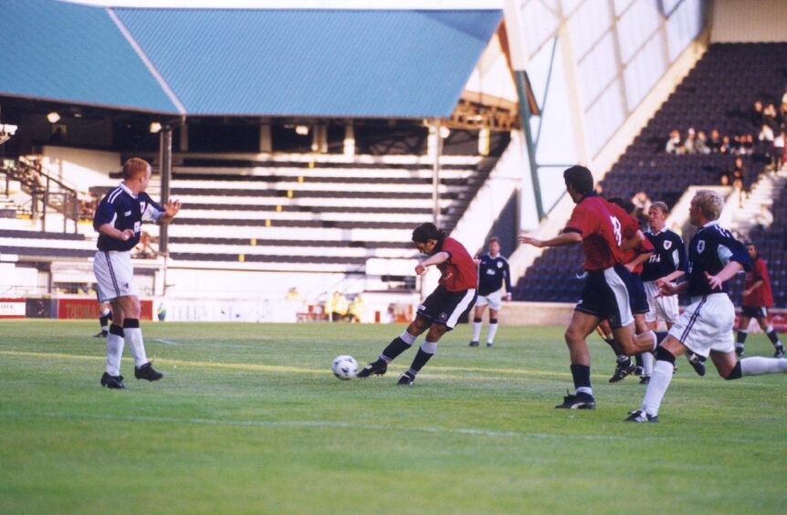 Ivano Bonetti fires in a shot against Raith rovers