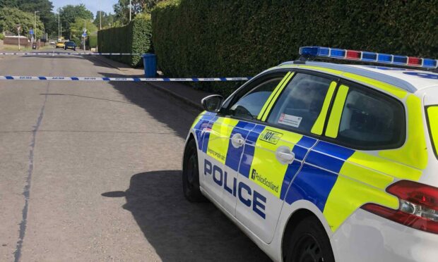 Abercromby Street in Broughty Ferry taped off by police.
