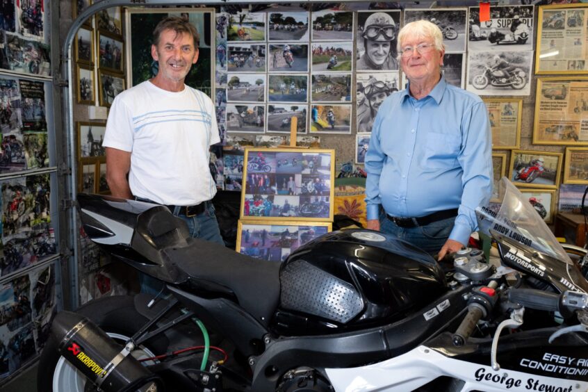 Andy Lawson's father, Mike, at the drop-in centre with George Stewart. 