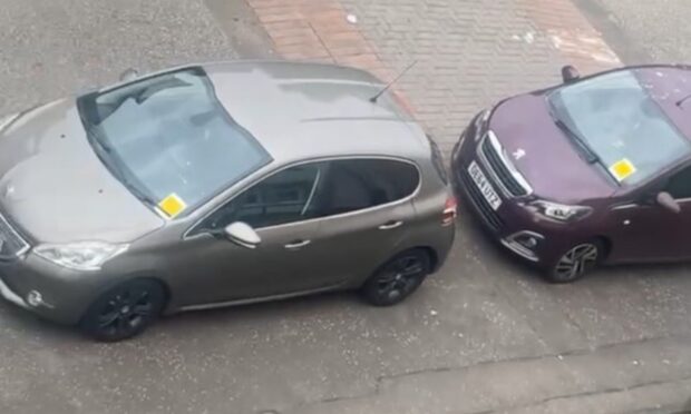Cars parked on Arklay Terrace.