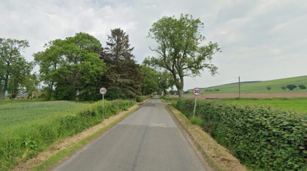 A house fire in Balkeerie has closed the road between Glamis and Newtyle. Image: Google Maps