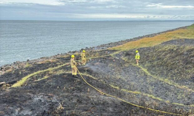 Balmossie firefighters helped tackle a wildfire at Barry Buddon ranges near Carnoustie last week.