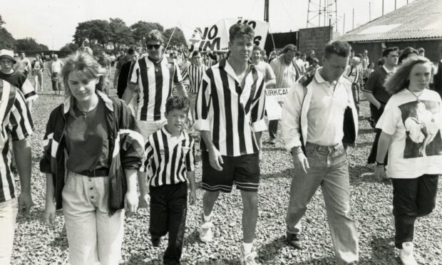Stuart Adamson takes part in the Jim Leishman rally. Image: DC Thomson.