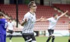 Pars attacker Andrew Tod runs away to celebrate scoring against Stirling Albion.
