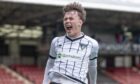 Rory MacLeod celebrates scoring for Dunfermline Athletic.