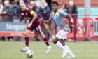 Alfons Amade in action for Dunfermline Athletic in their friendly win over Kelty Hearts.