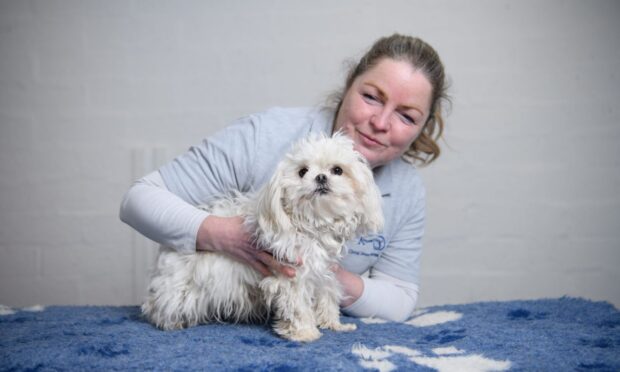 Kanine Konnections owner Katherine Wepener with a client in Carnoustie. Image: Katherine Wepener
