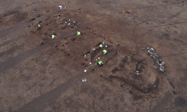 Archaeologists excavating the large Neolithic hall at Carnoustie. Image: Guard Archaeology