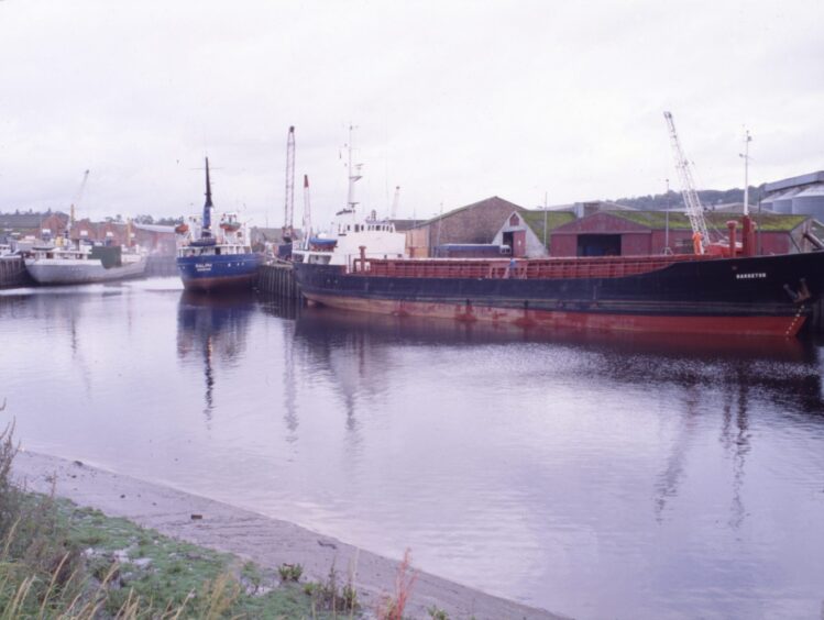 A group of shops in the dock of Perth Harbour in 1988. 