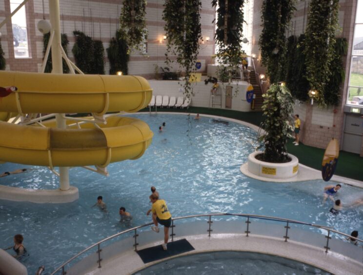 The flumes and pool at Perth Leisure Centre.