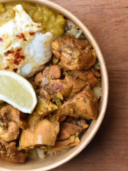 The chicken kottu.