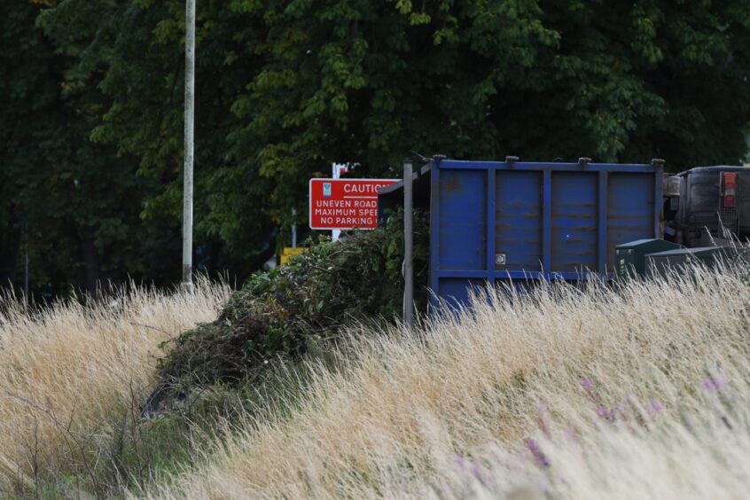Tipped-over lorry at Perth's Lower Friarton Road.