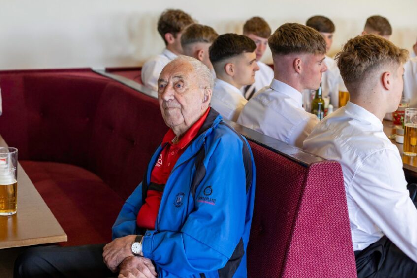 David Lawrie in the social club enjoying a drink after a game.