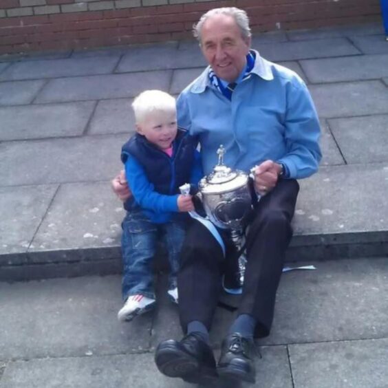 David Lawrie with his grandson Liam Farky in 2012. 