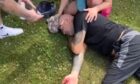 Darren on the floor at Doof in the Park.
