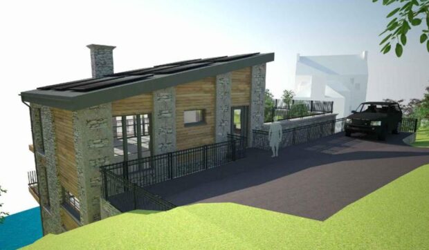 The three-storey property would be built into the hillside. Image: Enspire Architects/Stirling Council