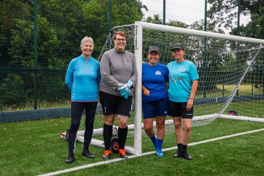 Lesley Macinnes (pictured far left) is one of the women who now take part in the walking football sessions in Stirling. 